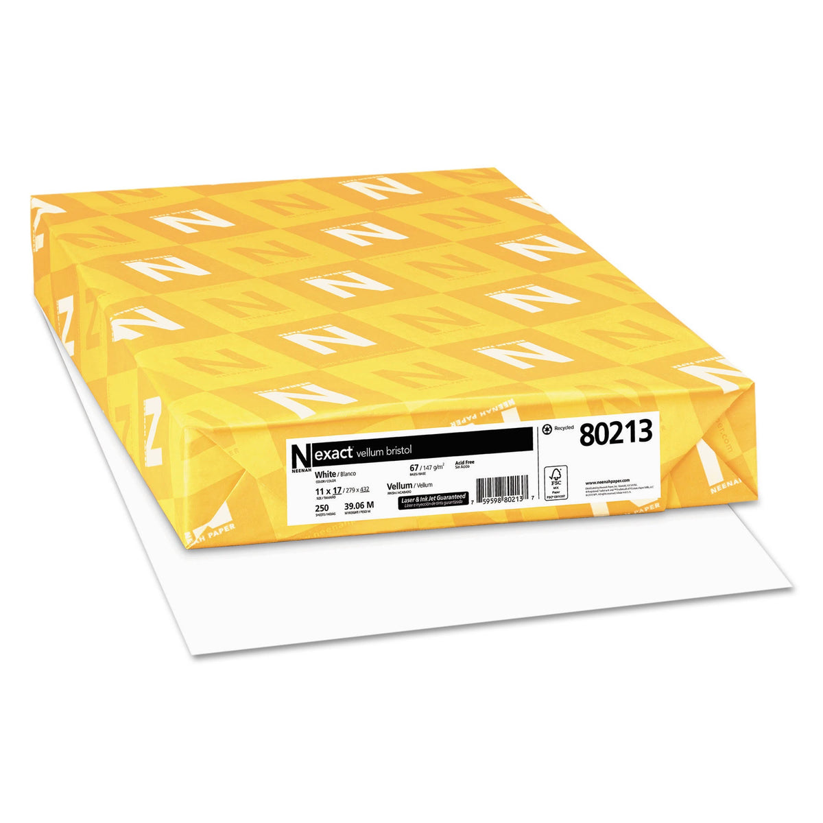 White 67 lb 11 x 17 Bristol Paper 250-Pack A275021