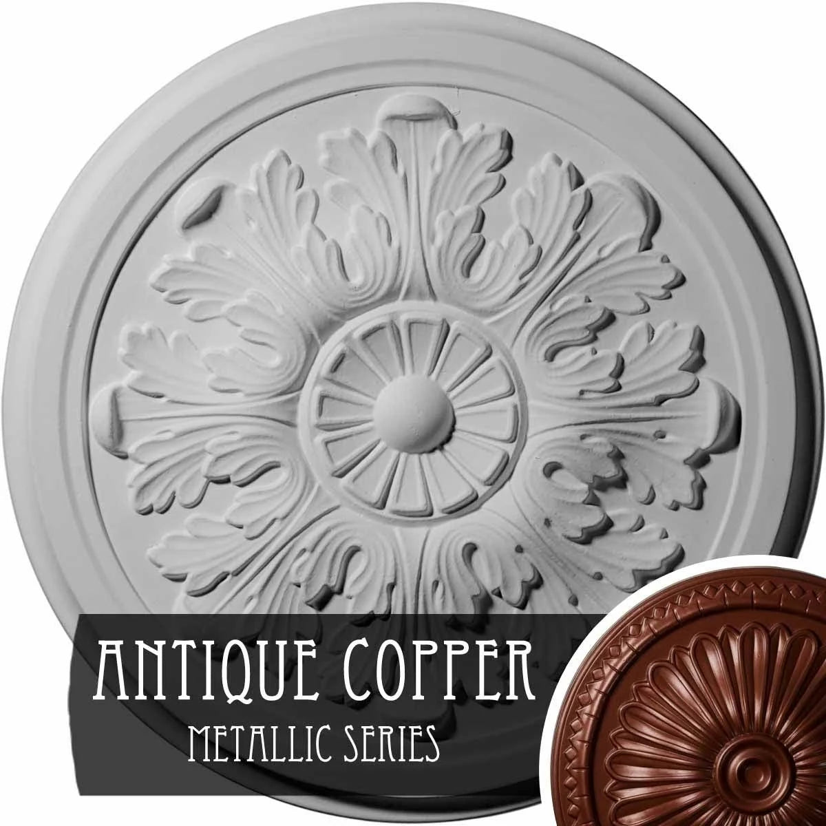 12 3/4 inch x 7/8 inch Hand-Painted Ceiling Medallion W76301