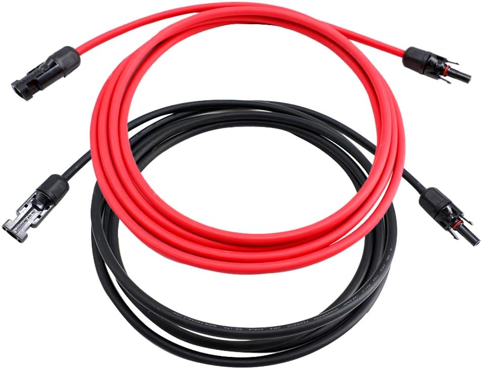 10 AWG Solar Extension Cable 40 Feet with Male and Female Connector, Pack of 2 C17551