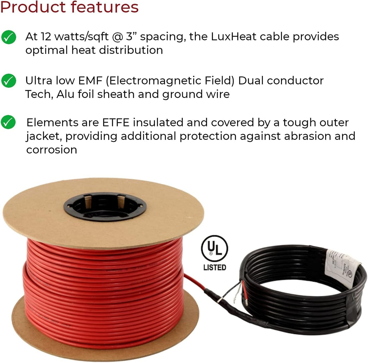 120v Electric Radiant Floor Heating Cable Set with Programmable Thermostat D13966