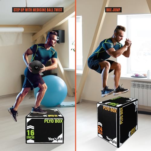 3-in-1 Soft Plyo Box Wooden Core Non-Slip Plyometric Jump Box F888