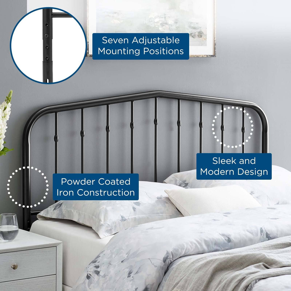 White King Metal Headboard E500