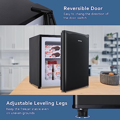 1.1 Cu.ft Black Compact Upright Freezer with Removable Shelf U850978