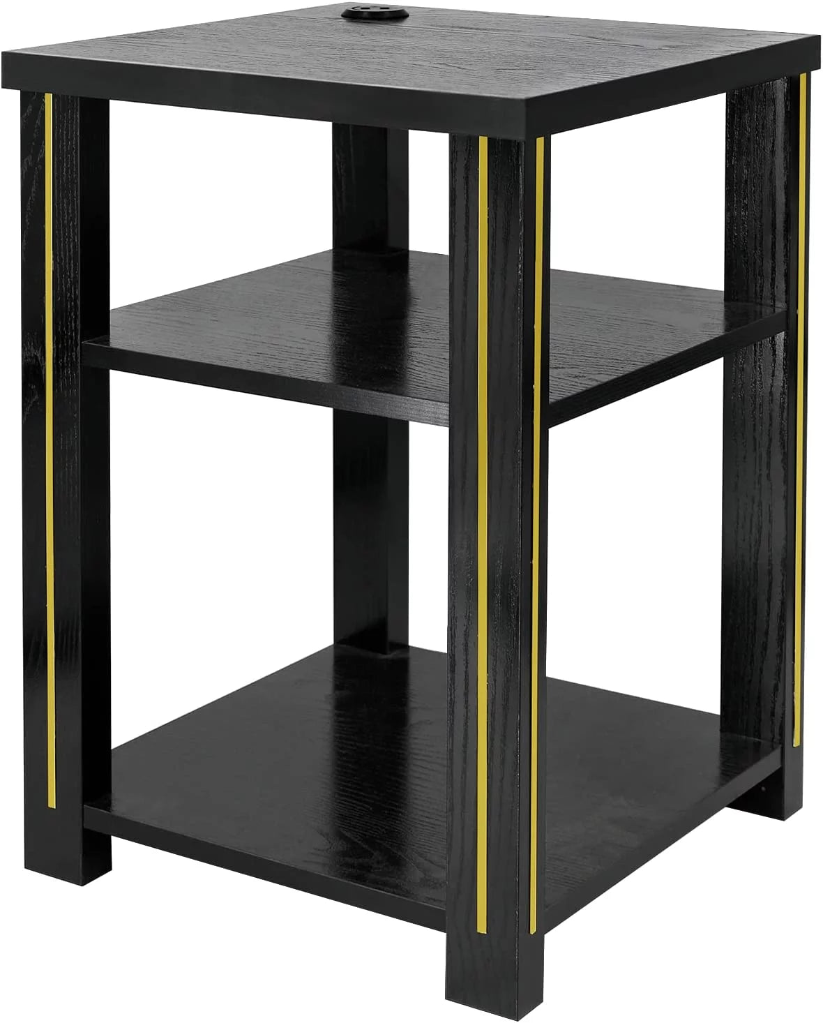 Black End Table with Charging Station L441210