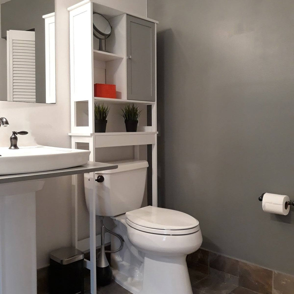 Lacquered White Over The Toilet Cabinet M912
