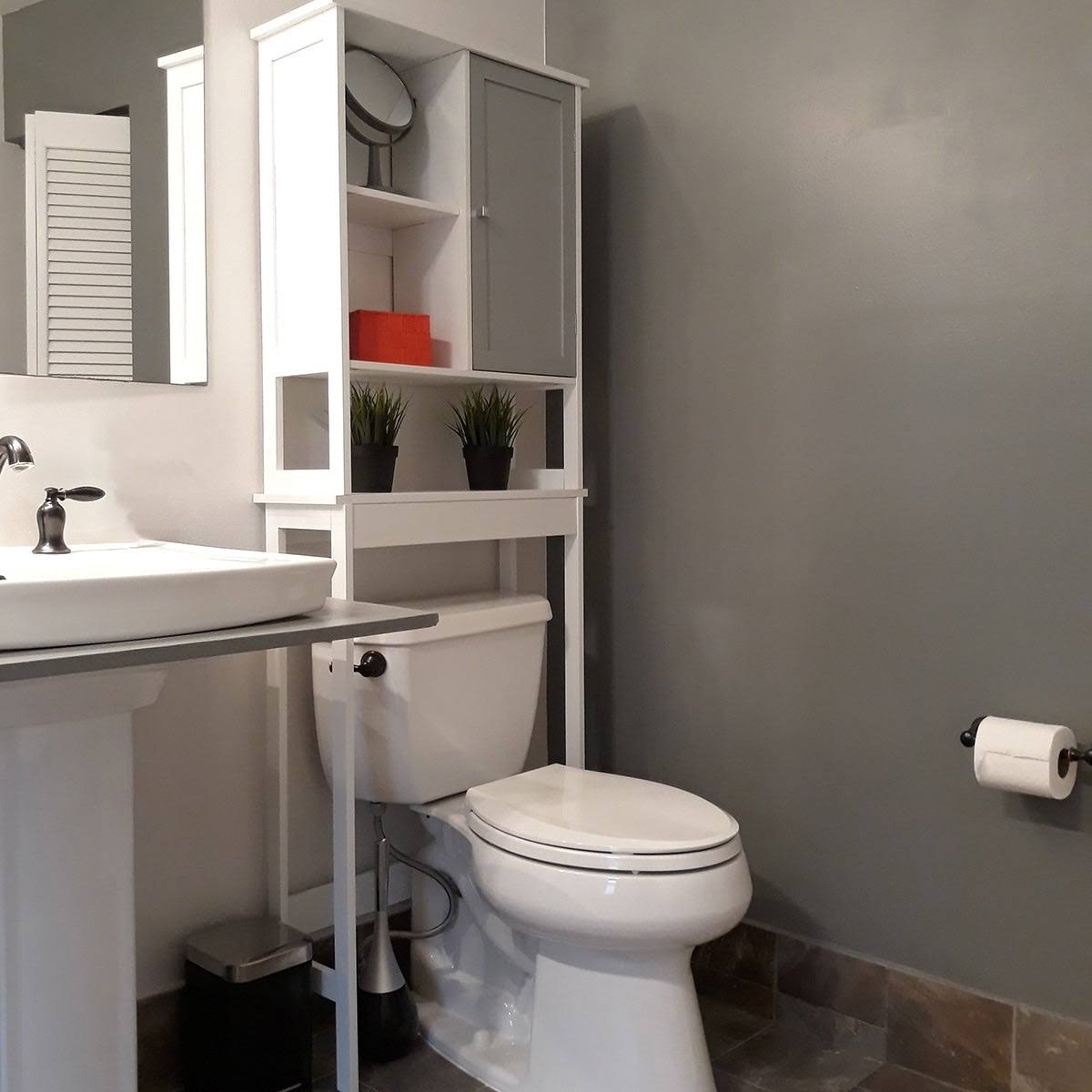 Lacquered White Over The Toilet Cabinet M912