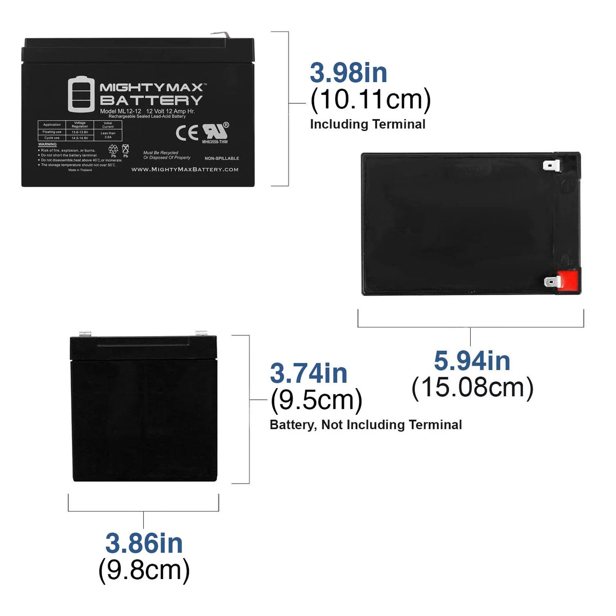 12V 12AH AGM Deep-Cycle Battery with 1Amp Charger G299857