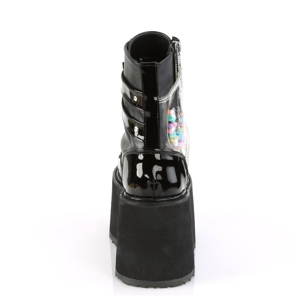 White Vegan Leather-Clear Hologram PVC Boots W1564