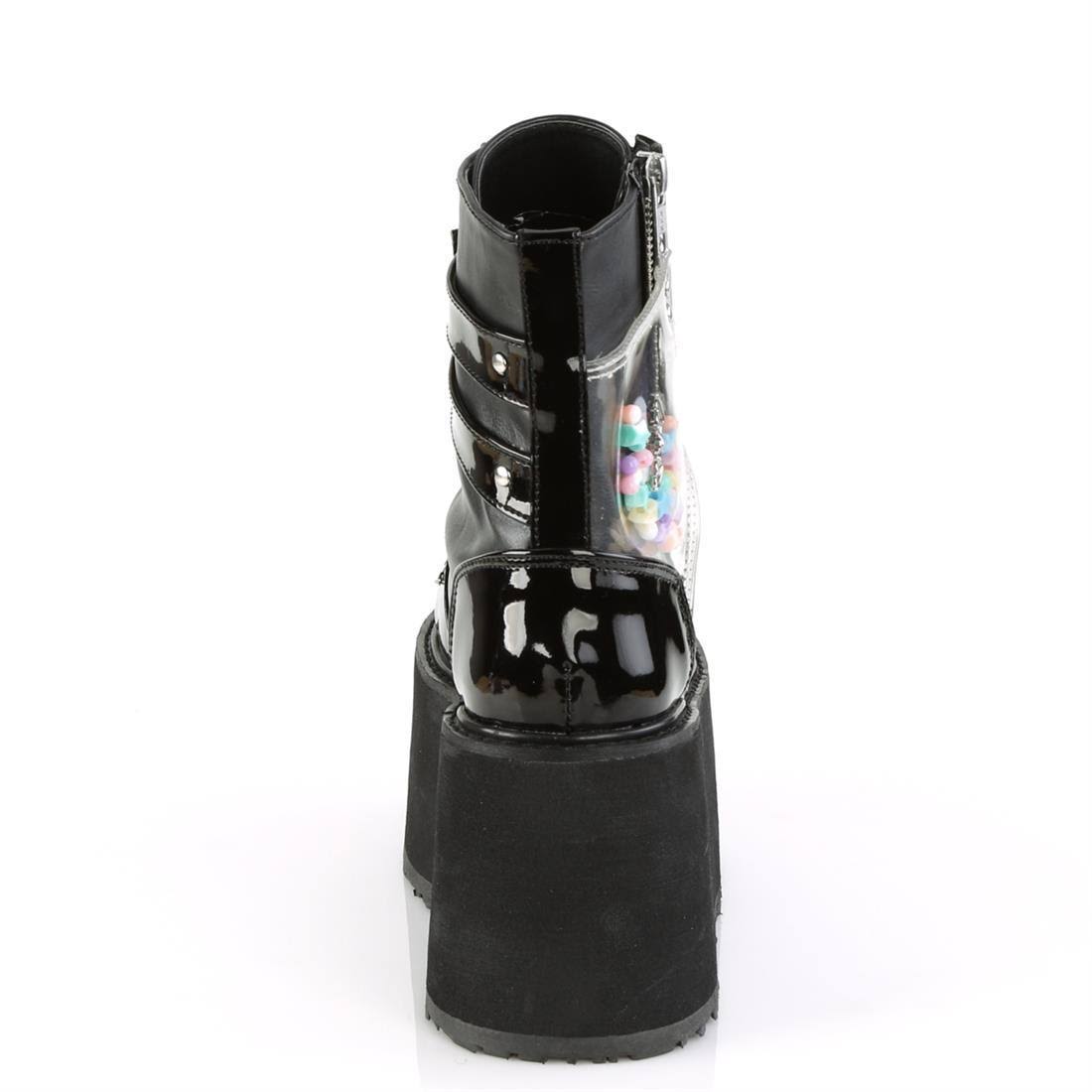 White Vegan Leather-Clear Hologram PVC Boots W1564