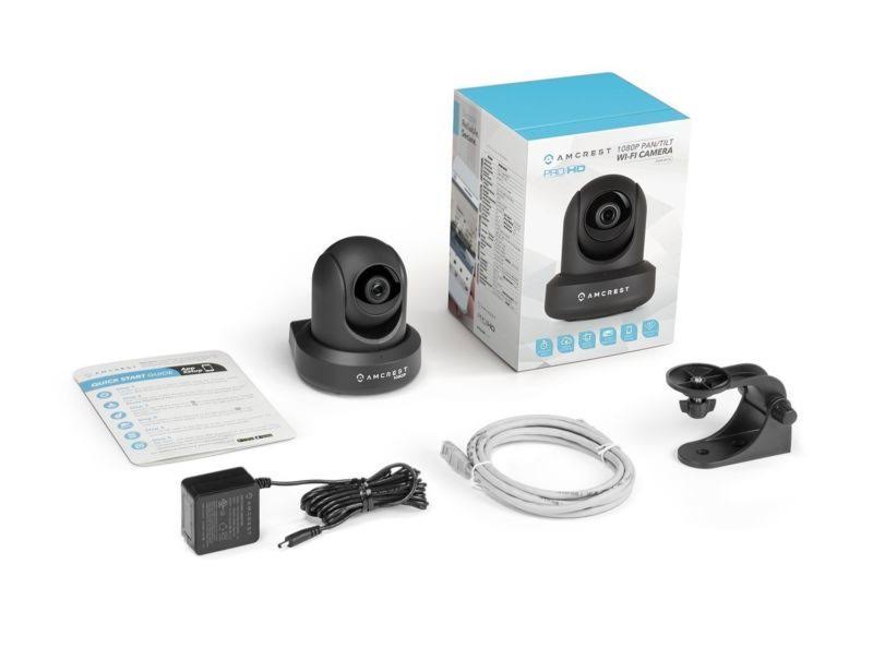 1080p WiFi Indoor Pan/Tilt Security IP Camera Black W49271