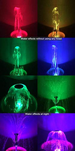 110V/55W Submersible Fountain Pump with RGB Ring and Nozzles R13677