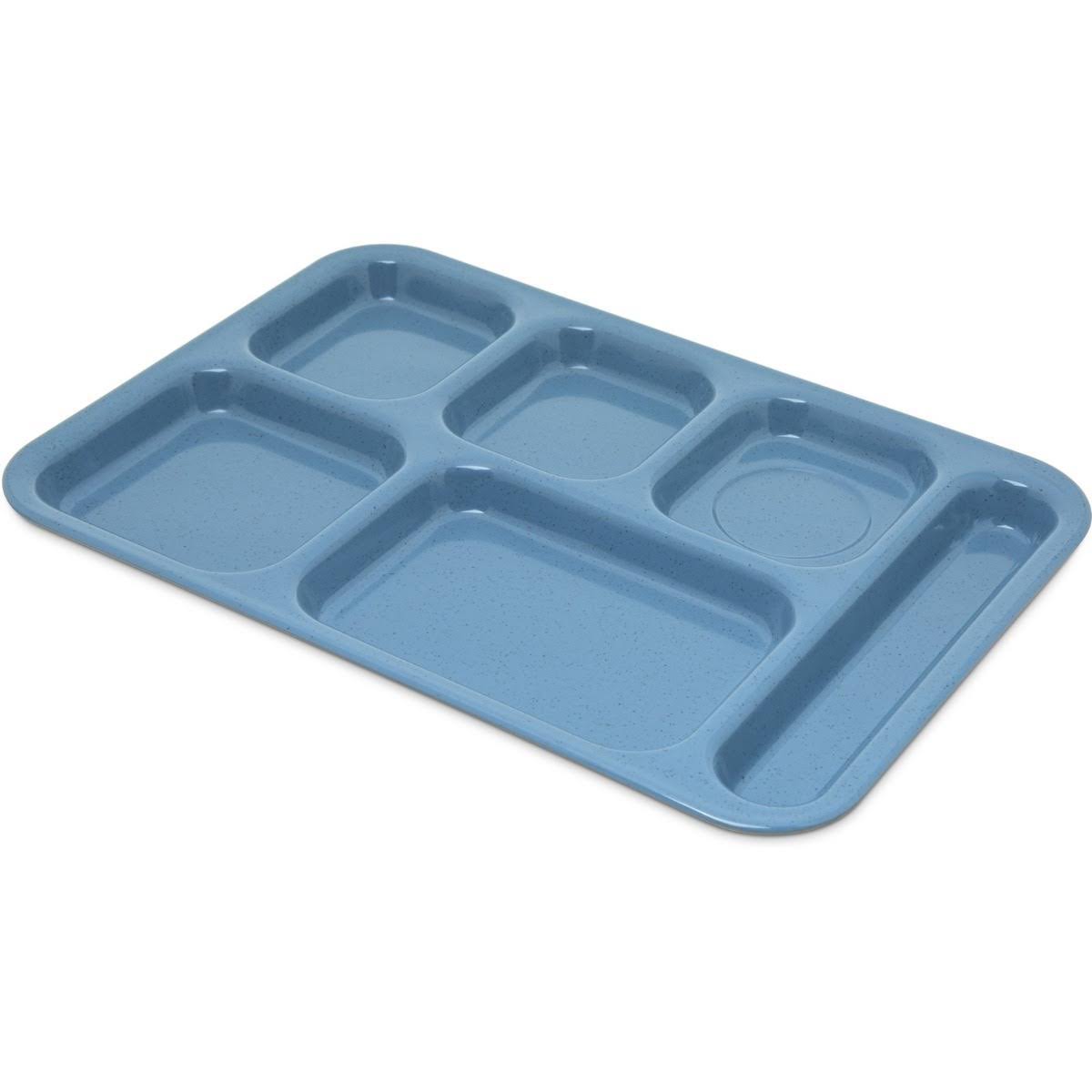 10 inch x 14 inch Heavy Weight Melamine 6 Compartment Tray R579