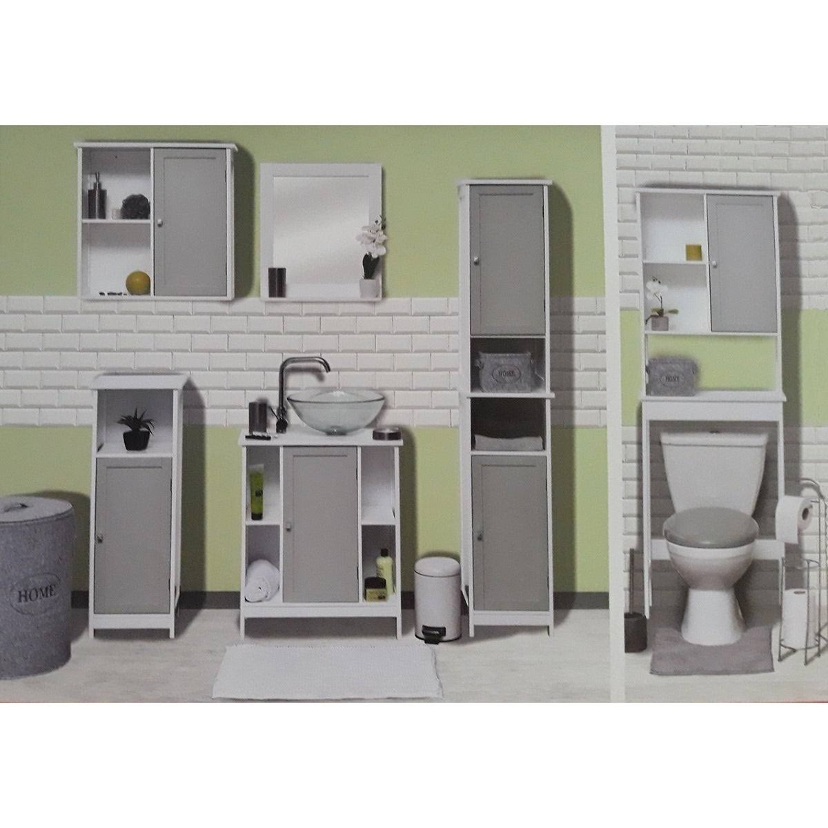 Lacquered White Over The Toilet Cabinet M912