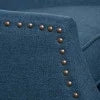 Navy Blue and Dark Brown Fabric Recliner Set of 2 O2744