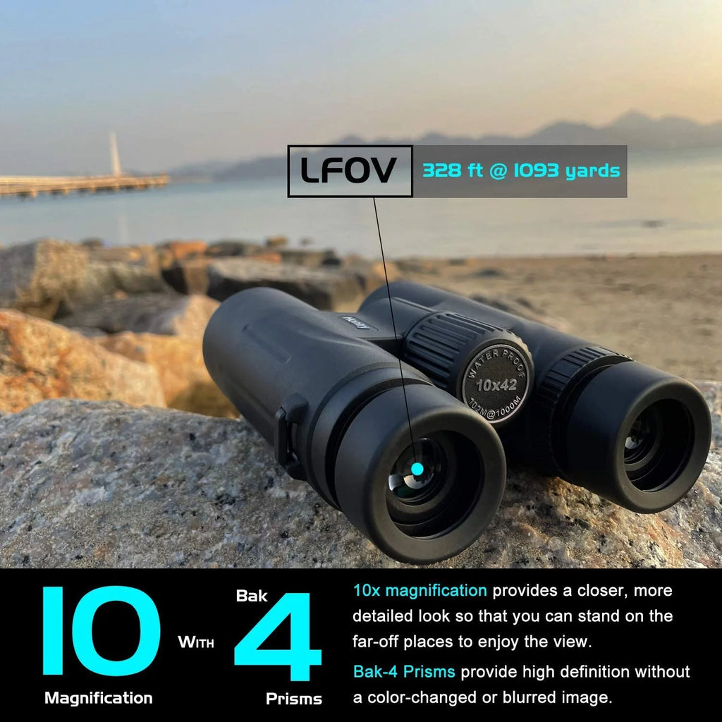 10x42 Waterproof IPX6 Binoculars G411