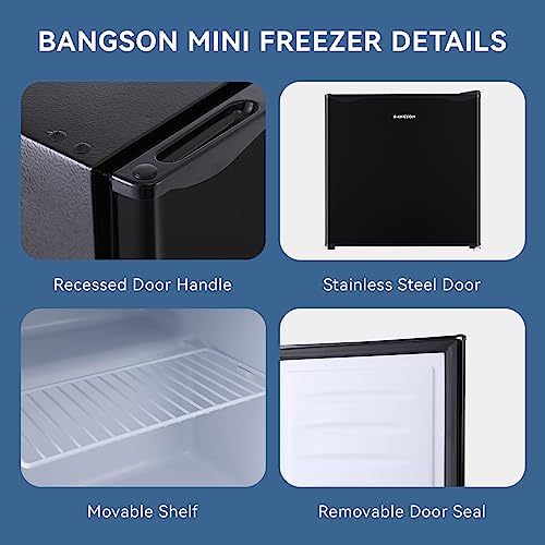 1.1 Cu.ft Black Compact Upright Freezer with Removable Shelf U850978