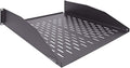 2U 19-Inch Vented Rack Mount Server Cabinet Shelf Black V1881