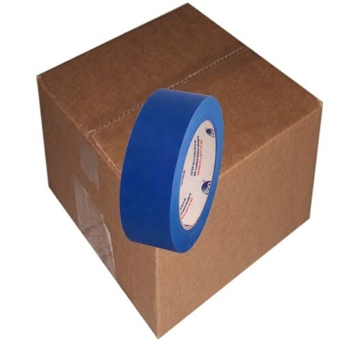 Blue UV Resistant Painters Masking Tape 1-1/2 inch x 60 Yards 24 Roll Case S2348