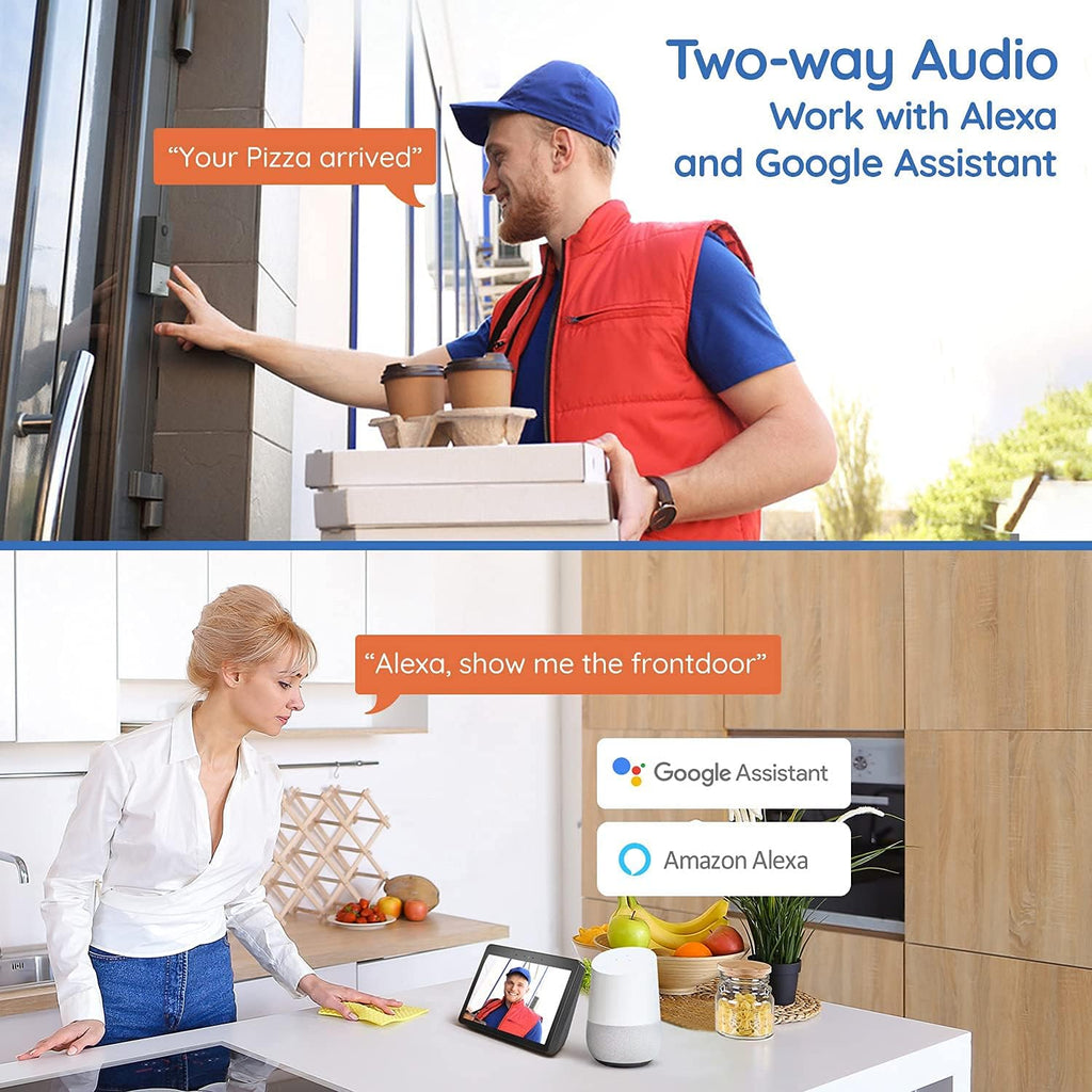 2K/4MP Video Doorbell Camera, 2-Way Audio, Night Vision, IP65 Hardwired P845