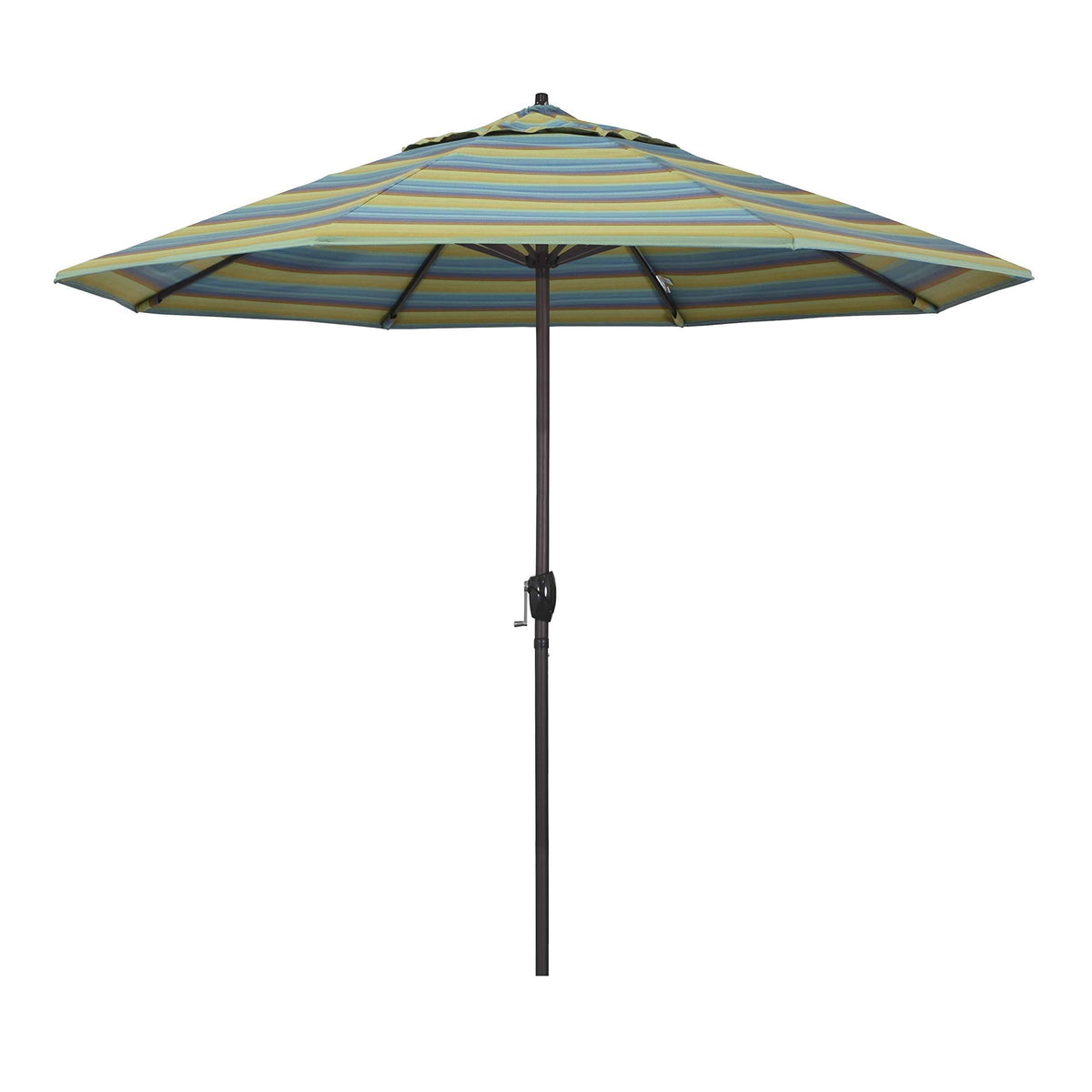9 ft. Bronze Aluminum Patio Umbrella in Astoria Lagoon Sunbrella N93726