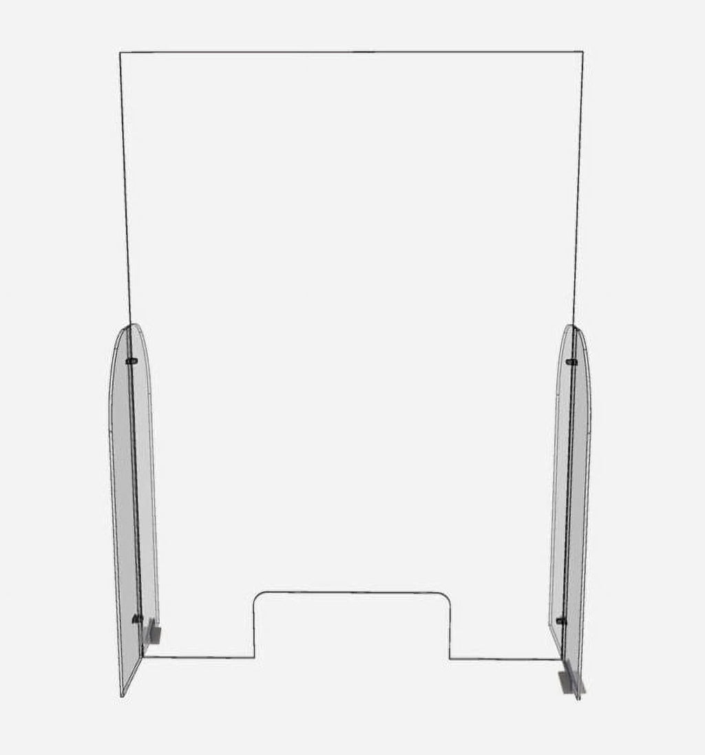 Clear Acrylic Single Panel Protective Barrier with Transaction Opening 30" x 42" X80130