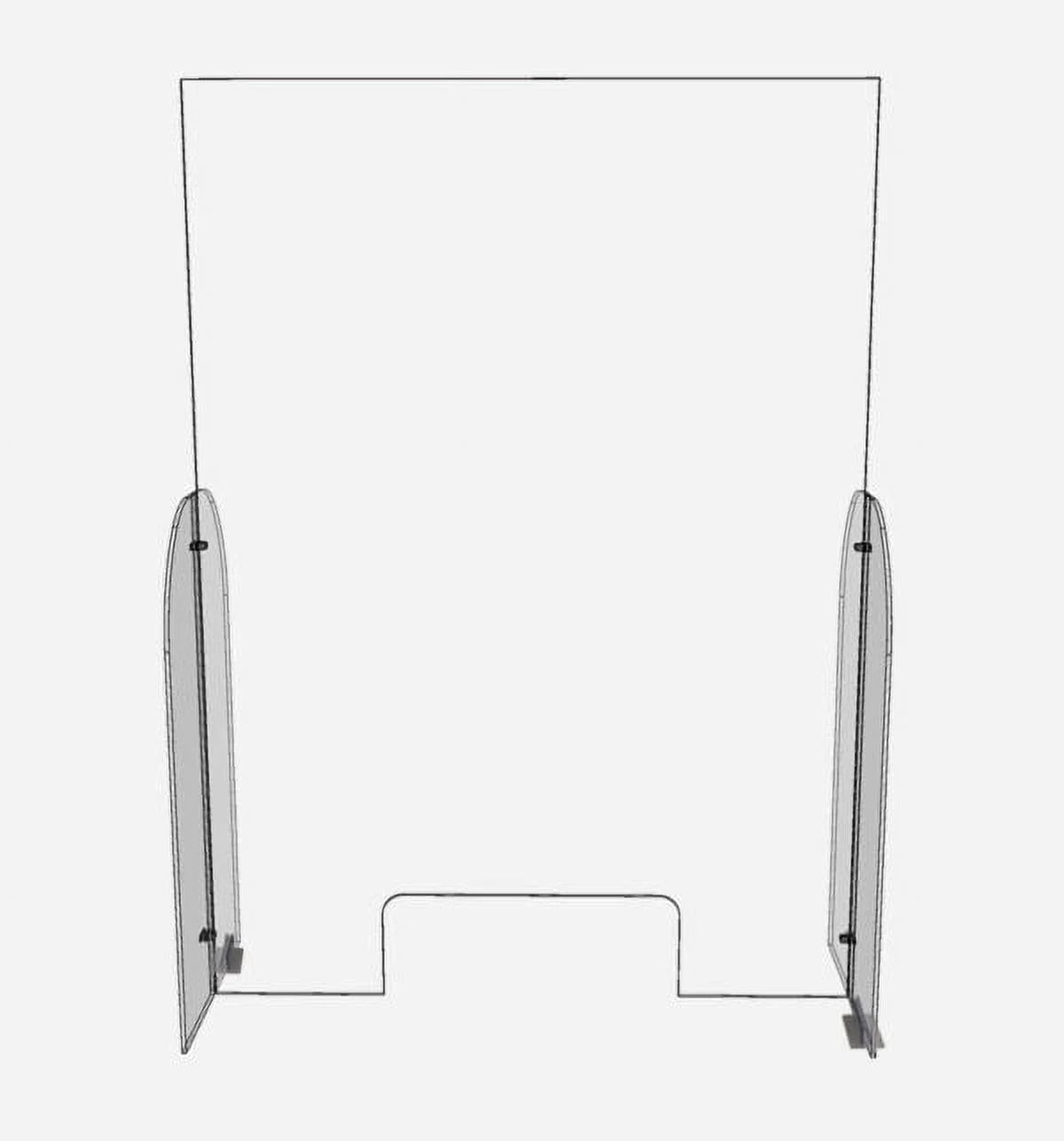 Clear Acrylic Single Panel Protective Barrier with Transaction Opening 30" x 42" X80130