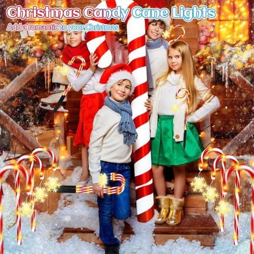12 Pcs Solar Candy Cane Lights D214647