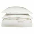 650 Thread Count Egyptian Cotton Stripe Duvet Cover Set California King White Z776087