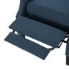 Navy Blue and Dark Brown Fabric Recliner Set of 2 O2744
