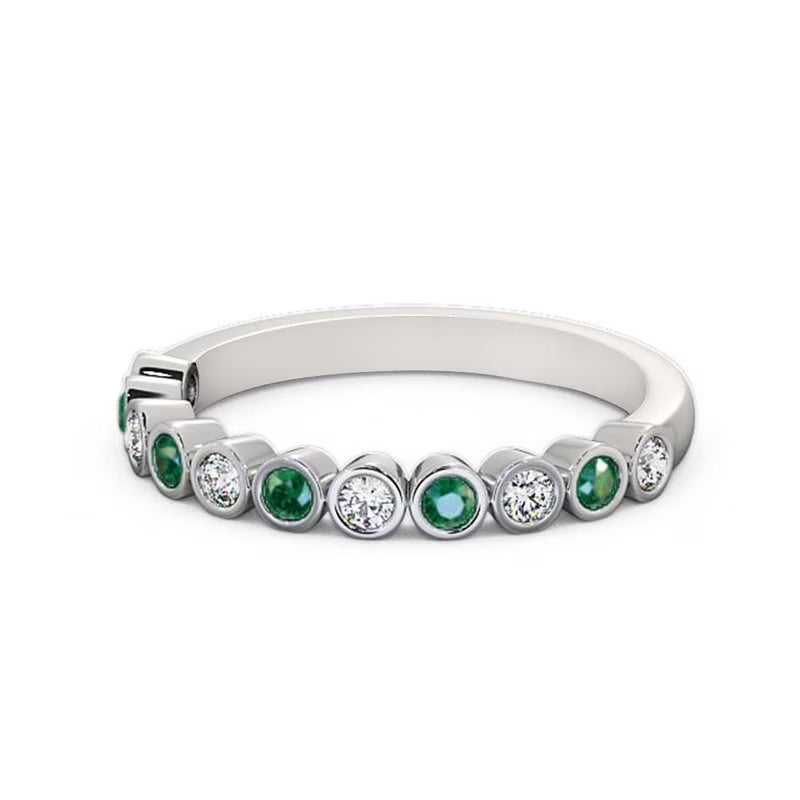14K White Gold Diamond Eternity Band J4924