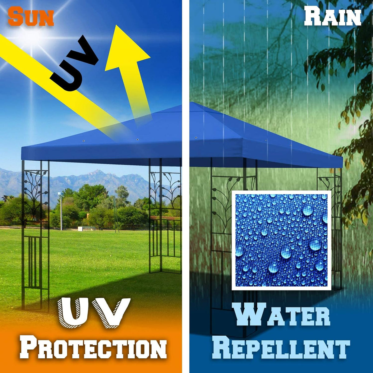 10'X10' Single Tier Blue Gazebo Canopy Top G4448