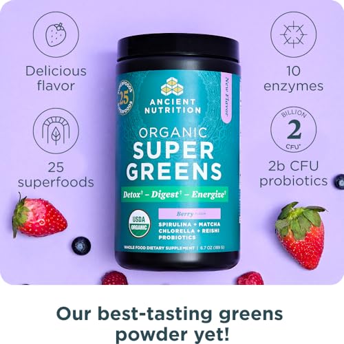 Organic Mango Flavor Greens Powder, 12 Servings, 3.3oz P3771