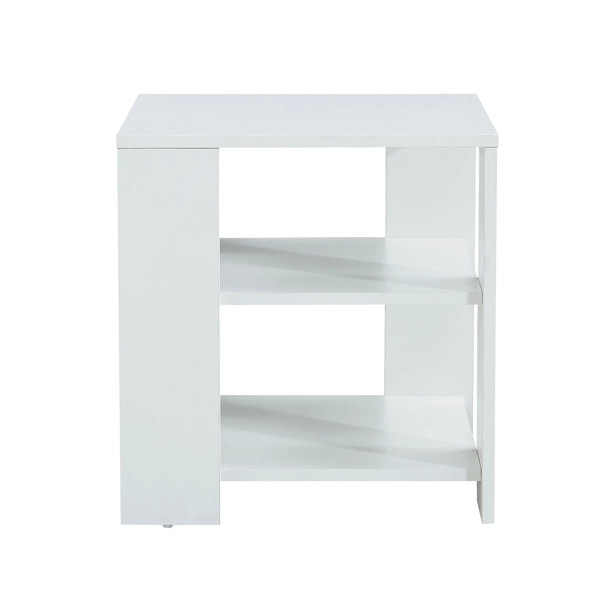 White 3 Tier Wood Square Nightstand W650