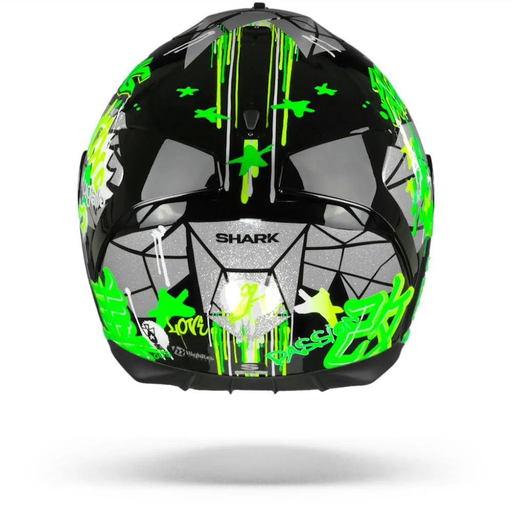 Black Green Glitter Motorcycle Helmet I894492