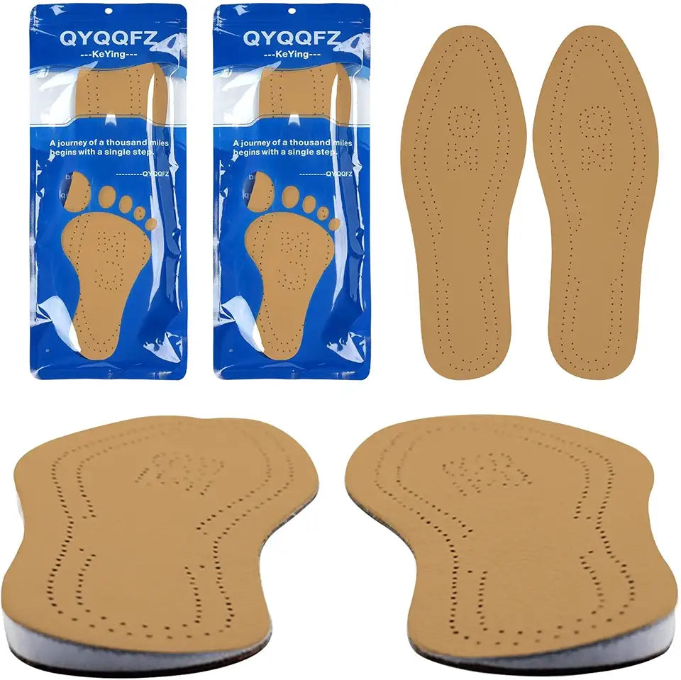 1 Pair Leather Orthopedic Insoles Heel Inserts Lift Shoe Wedge K8698