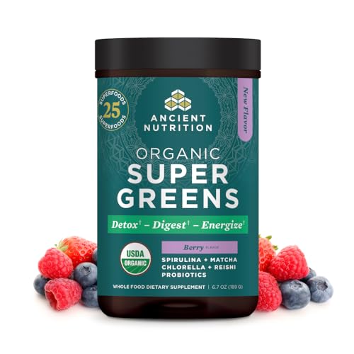 Organic Mango Flavor Greens Powder, 12 Servings, 3.3oz P3771
