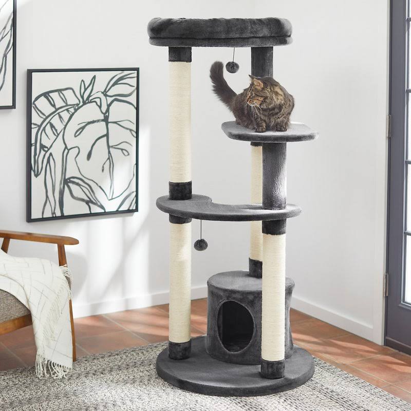 Dark Charcoal Faux Fur Cat Tree X37948