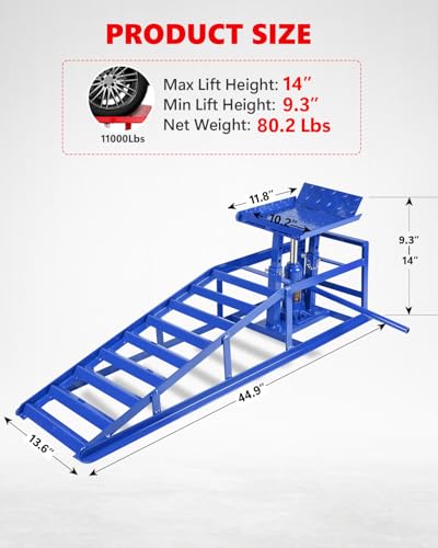 2 Pack 5T Heavy Duty Steel Hydraulic Car Ramps T6119