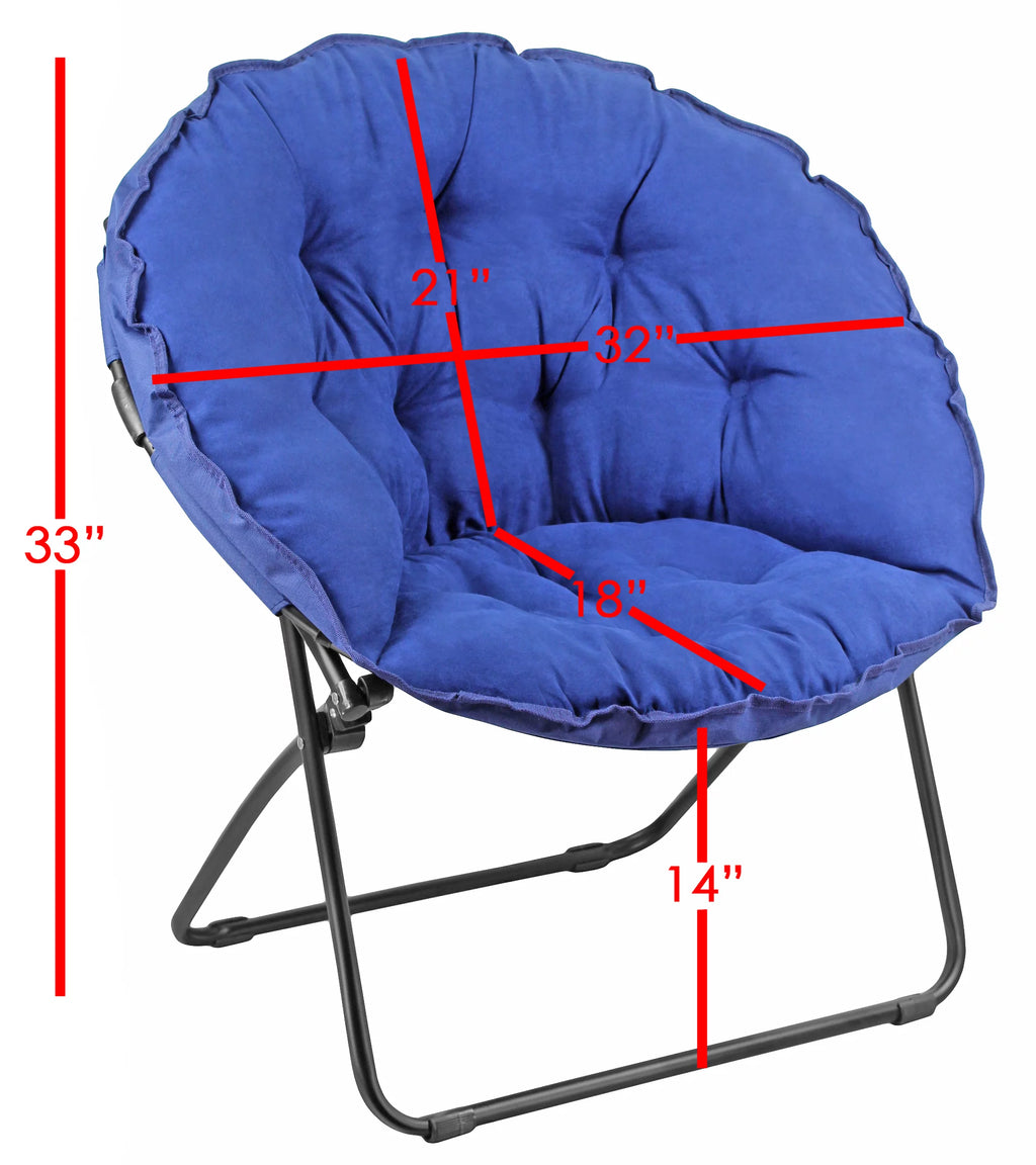Blue Round Foldable Padded Chair D957