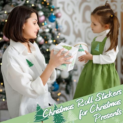 1000 Pcs Christmas Tree Stickers Self Adhesive Label Tag U537
