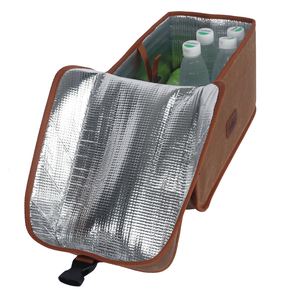 Brown Canvas Bicycle Trunk Cooler Bag P9374