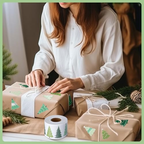 1000 Pcs Christmas Tree Stickers Self Adhesive Label Tag U537