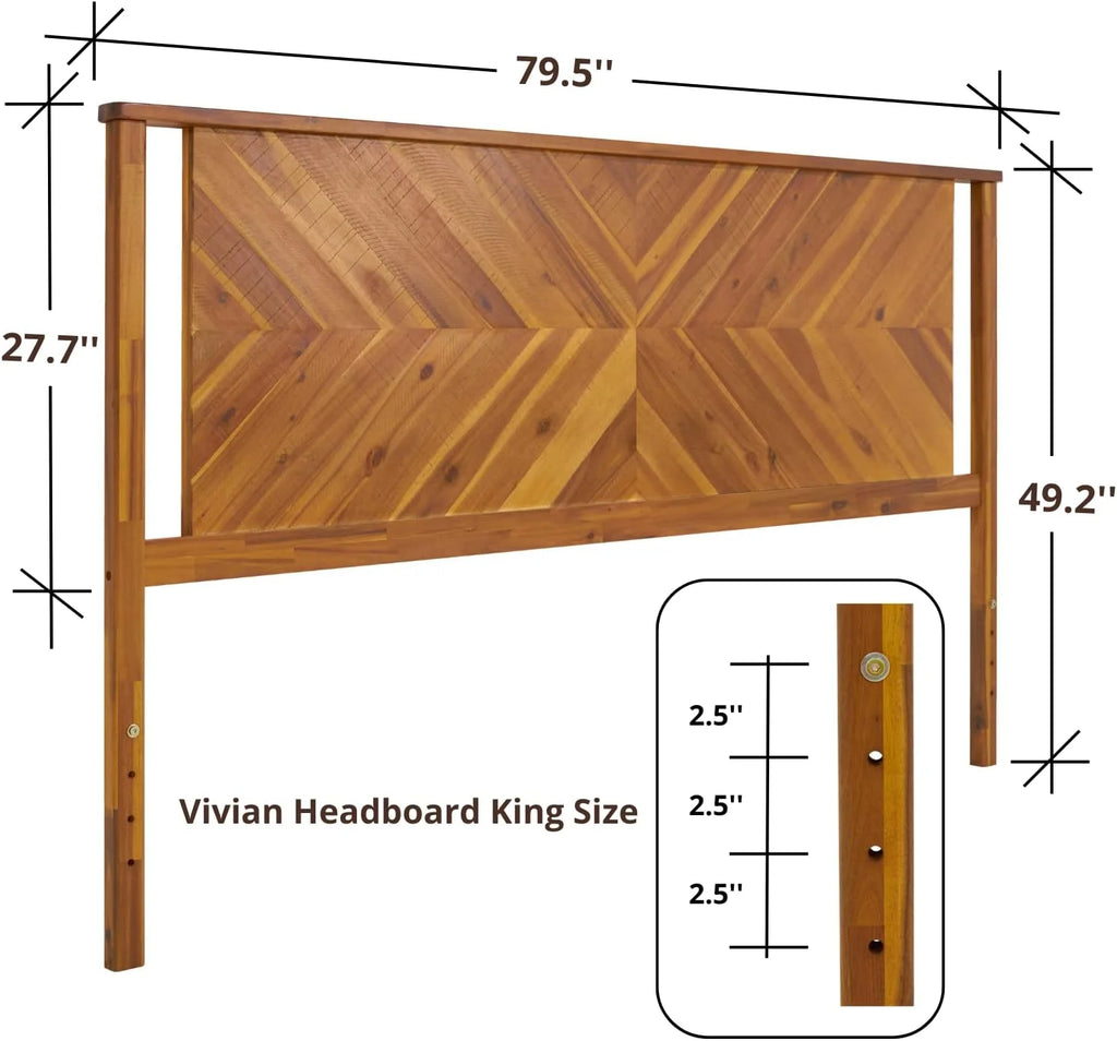 King Solid Acacia Wood Headboard Z728
