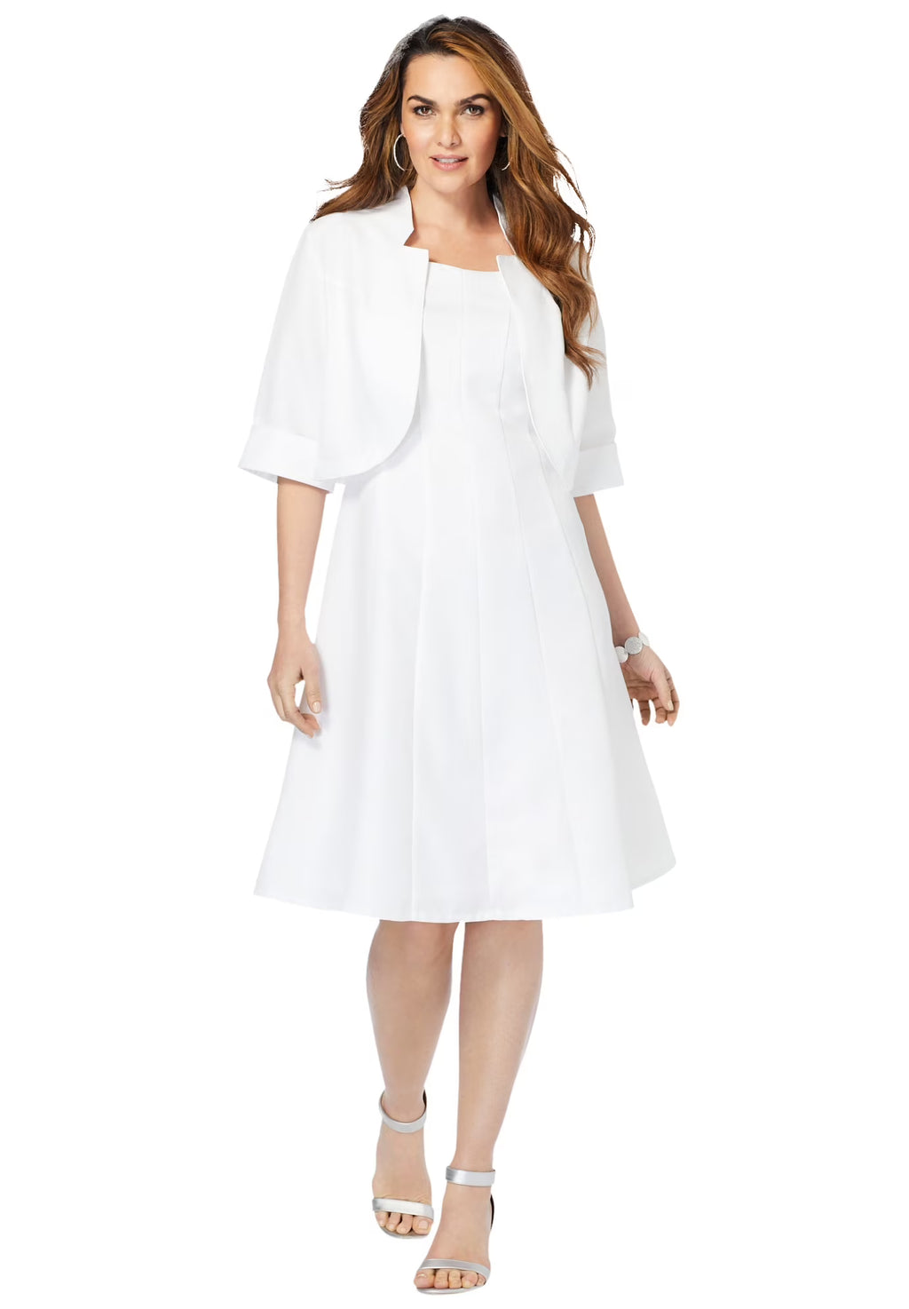 Plus Size Petite Fit-And-Flare Jacket Dress G695