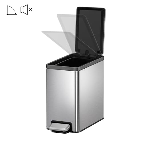 6L Stainless Steel Step On Trash Can with Lid 2 Pack Z49476