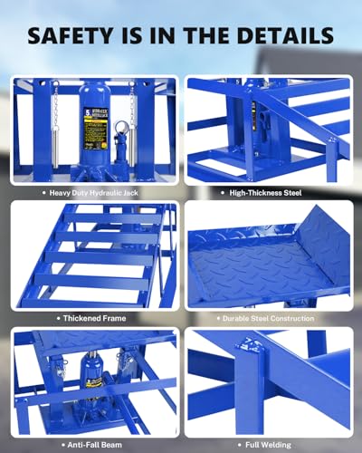2 Pack 5T Heavy Duty Steel Hydraulic Car Ramps T6119