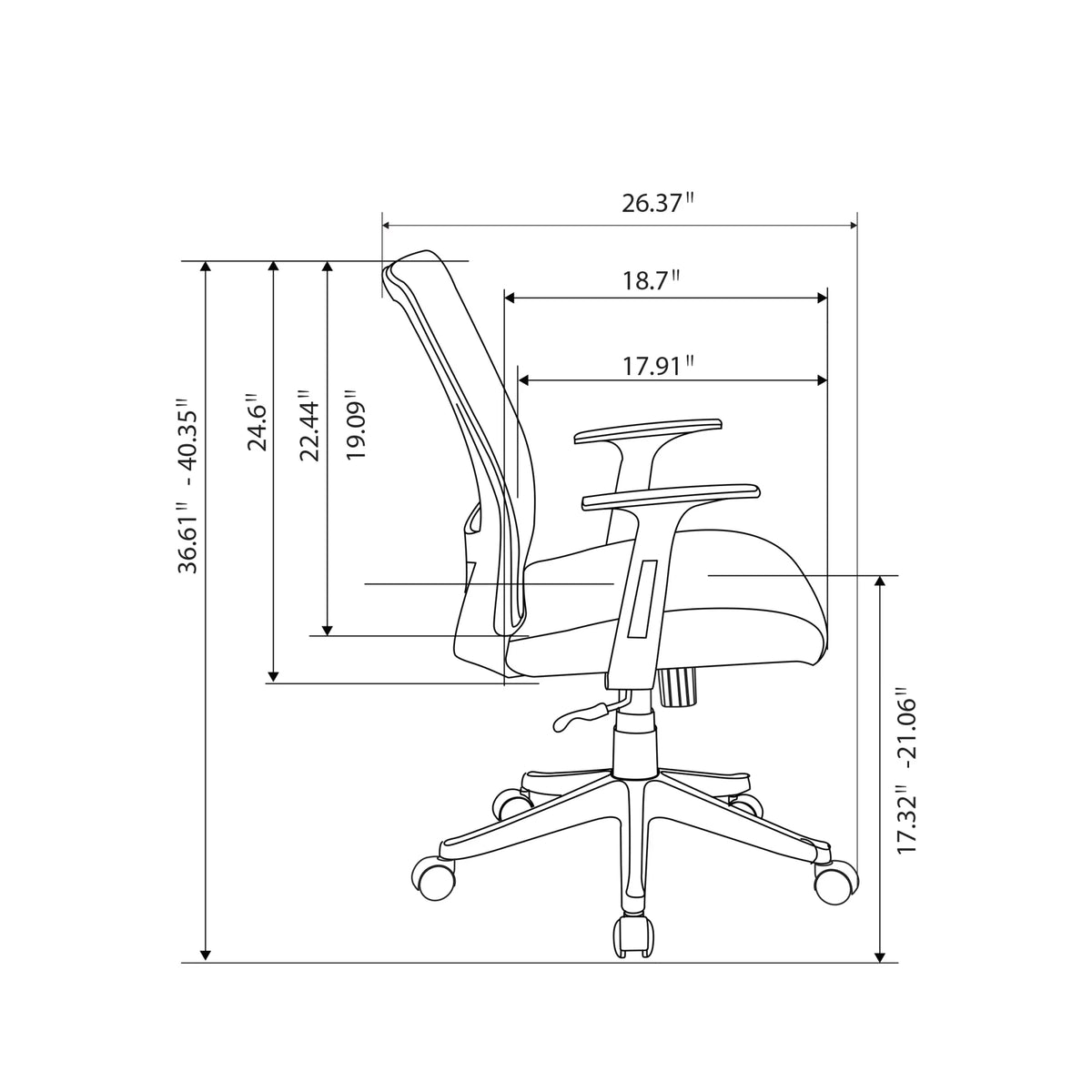 Black Task Chair N6678
