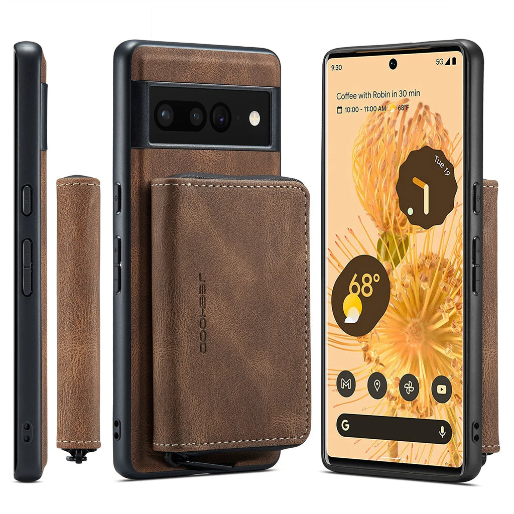 Brown Wallet Case for Google Pixel Fold 5G with Screen Protector J909621