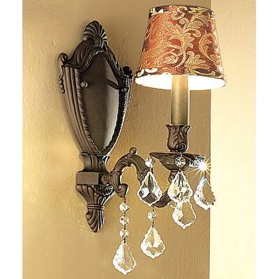 1-Light Candle Wall Light French Gold Crystal R270405