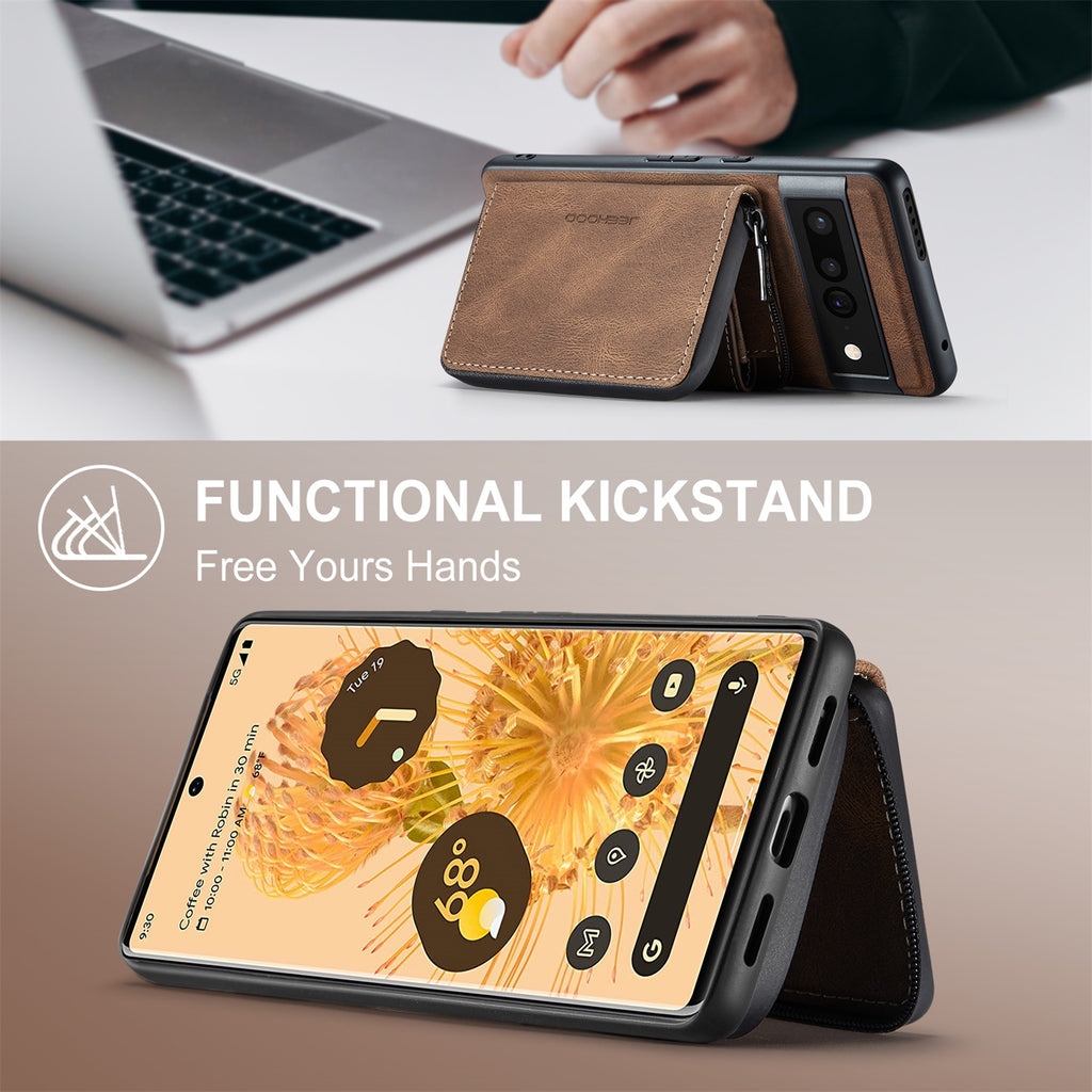 Brown Wallet Case for Google Pixel Fold 5G with Screen Protector J909621
